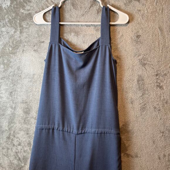 Nap Loungewear Blue Drawstring Relaxed Fit Wide Leg Jumpsuit Size Medium New - Picture 2 of 8